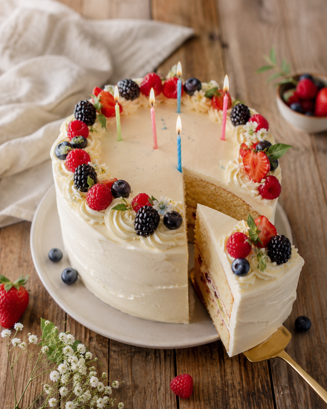 Gluten Free Vanilla Birthday Cake Recipe with Almond Flour