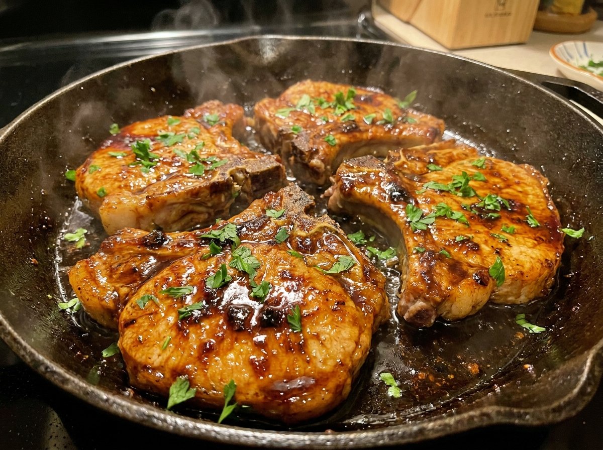 honey garlic glazed pork chops recipe stovetop 20 minutes no marinade