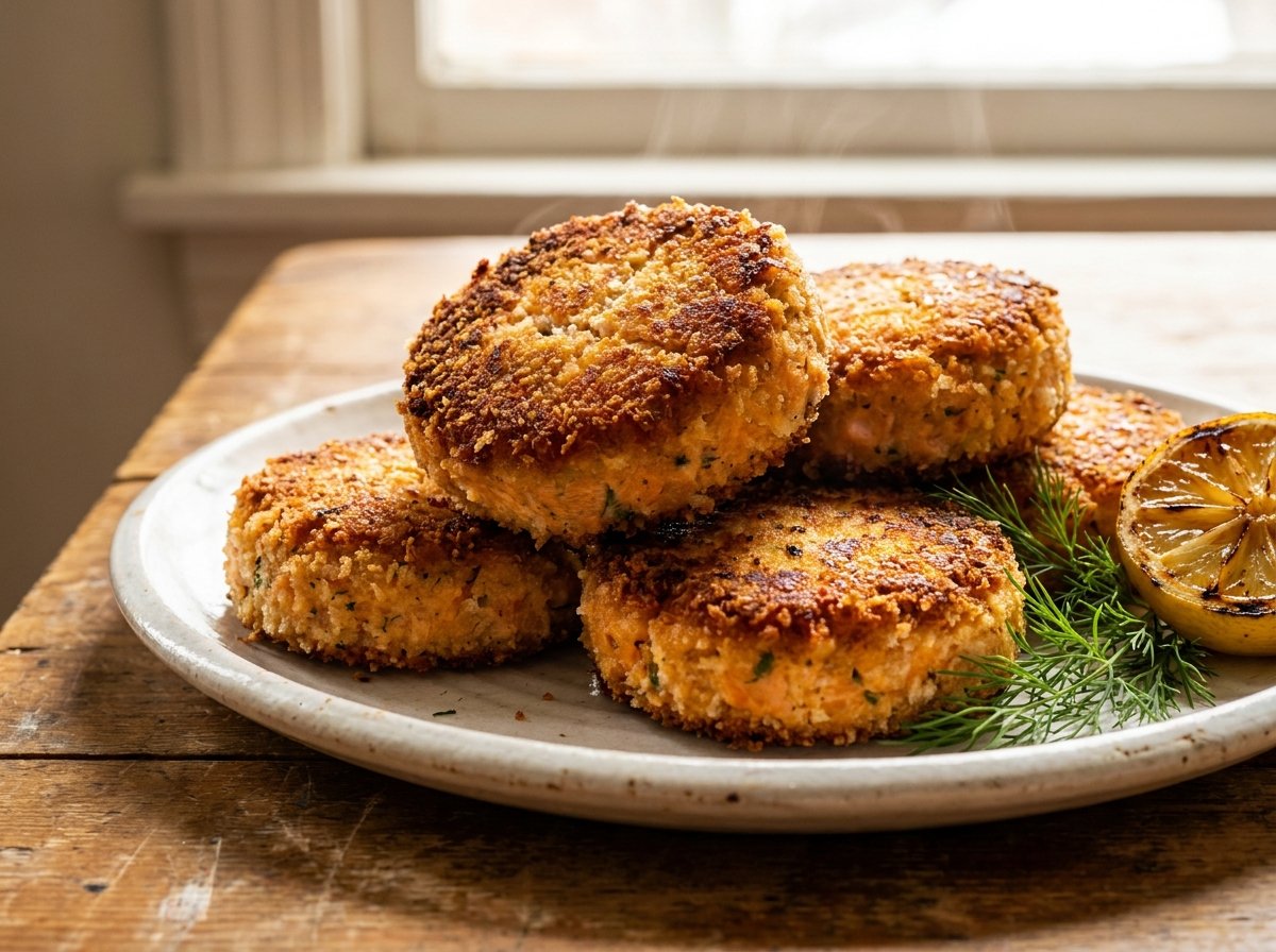 baked salmon patties recipe with panko and dijon mustard no mayo